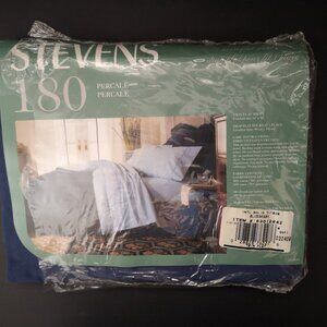 Vintage Stevens 180 Percale Twin Flat Sheet 66"x 96" Blueberry Color New/Open